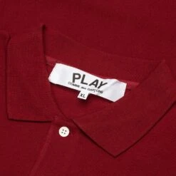 Comme Des Garçons Play Polo Shirt - Burgundy 9 Comme Des Garçons Play Polo Shirt - Burgundy -Feature Clothing comme des garcons play polo shirt burgundy 4