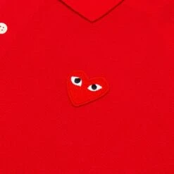 Comme Des Garçons Play Polo Shirt - Red -Feature Clothing comme des garcons play polo shirt red 3
