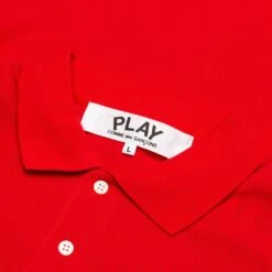 Comme Des Garçons Play Polo Shirt - Red -Feature Clothing comme des garcons play polo shirt red 4