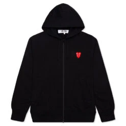 Comme Des Garçons Play Women's Stacked Heart Hooded Sweatshirt - Black