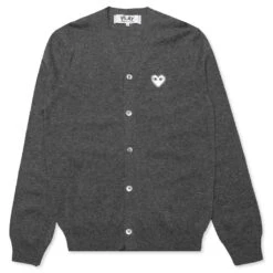 Comme Des Garçons Play V-Neck Cardigan - Grey