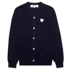 Comme Des Garçons Play V-Neck Cardigan - Navy