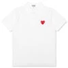 Comme Des Garçons Play Women's Red Heart Polo Shirt - White -Feature Clothing comme des garcons play womens red heart polo shirt white