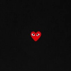 Comme Des Garçons Play Women's Small Red Heart Polo Shirt - Black -Feature Clothing comme des garcons play womens small red heart polo shirt black 3