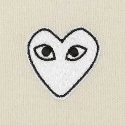 Comme Des Garçons Play Woven V-Neck Cardigan - Natural 10 Comme Des Garçons Play Woven V-Neck Cardigan - Natural -Feature Clothing comme des garcons play woven v neck cardigan natural 3