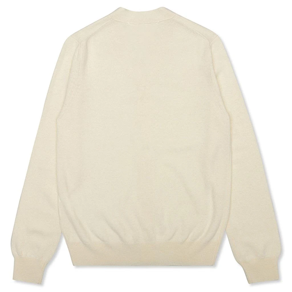 Comme Des Garçons Play Woven V-Neck Cardigan - Natural 4 Comme Des Garçons Play Woven V-Neck Cardigan - Natural - Image 2