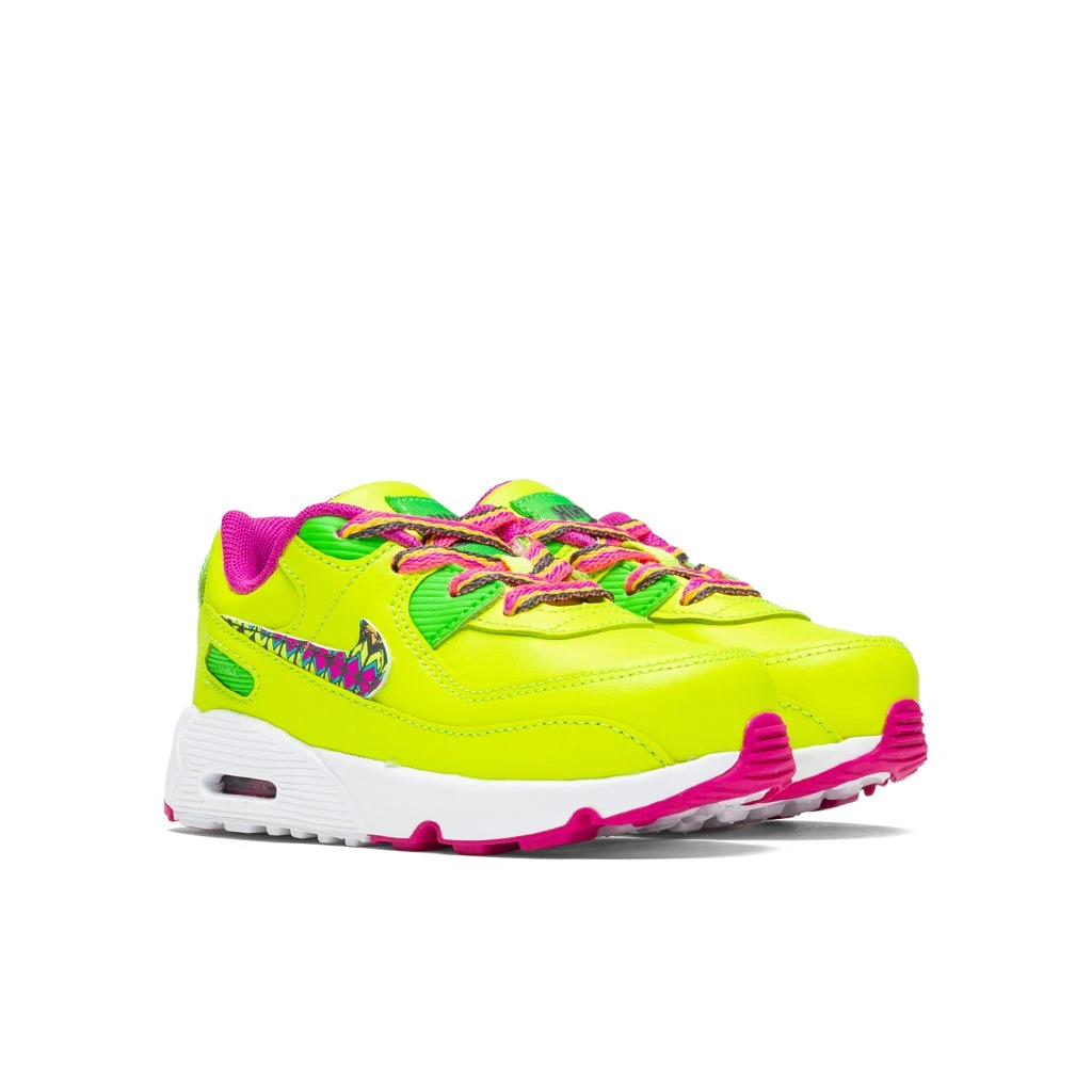Nike Air Max 90 LTR (TD) - Volt/Multi/Fire Pink/Green Strike 4 Nike Air Max 90 LTR (TD) - Volt/Multi/Fire Pink/Green Strike - Image 2