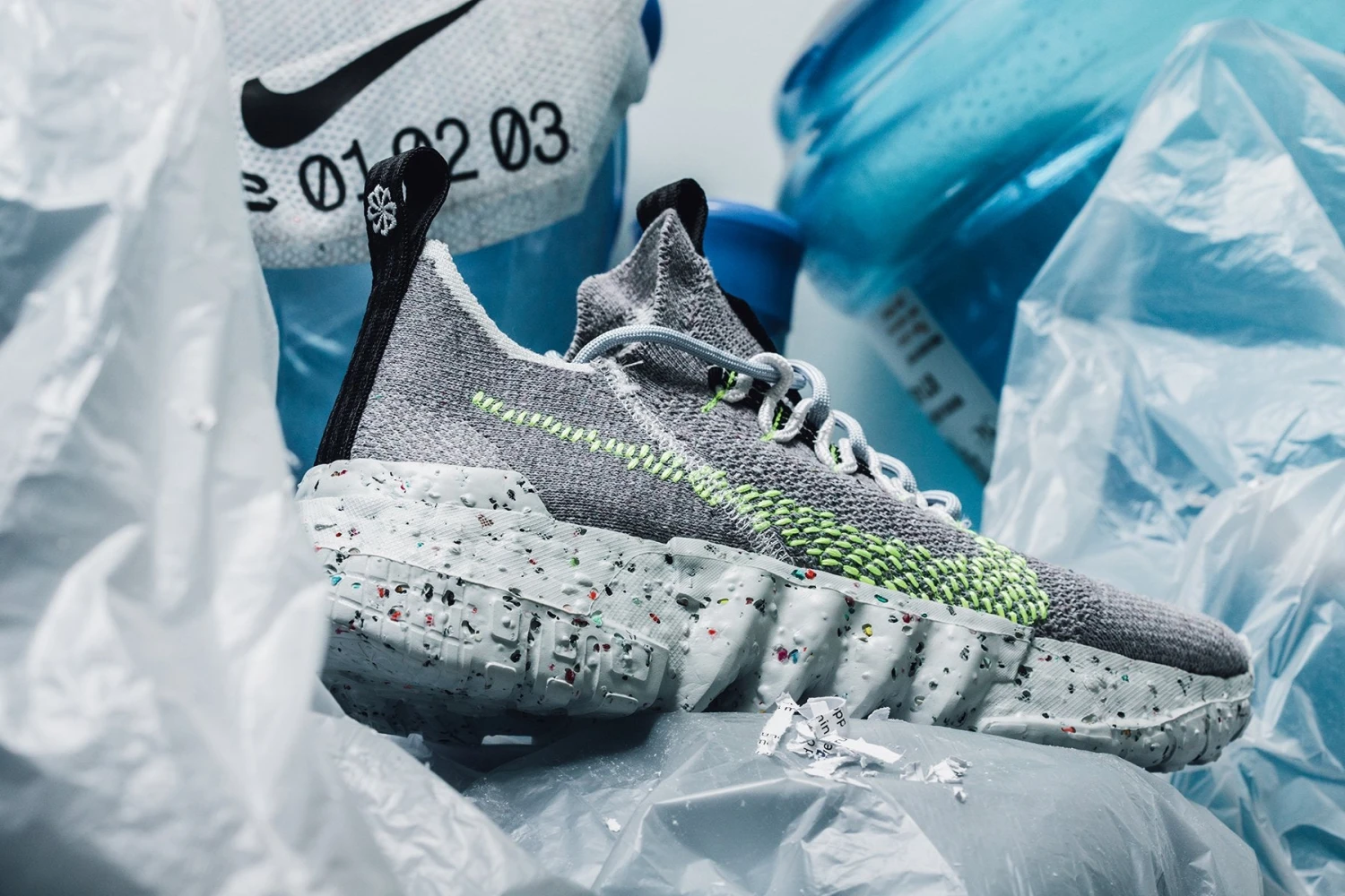 Nike Space Hippie 01 "This Is Trash" - Grey/Volt Glow 8 Nike Space Hippie 01 "This Is Trash" - Grey/Volt Glow - Image 6