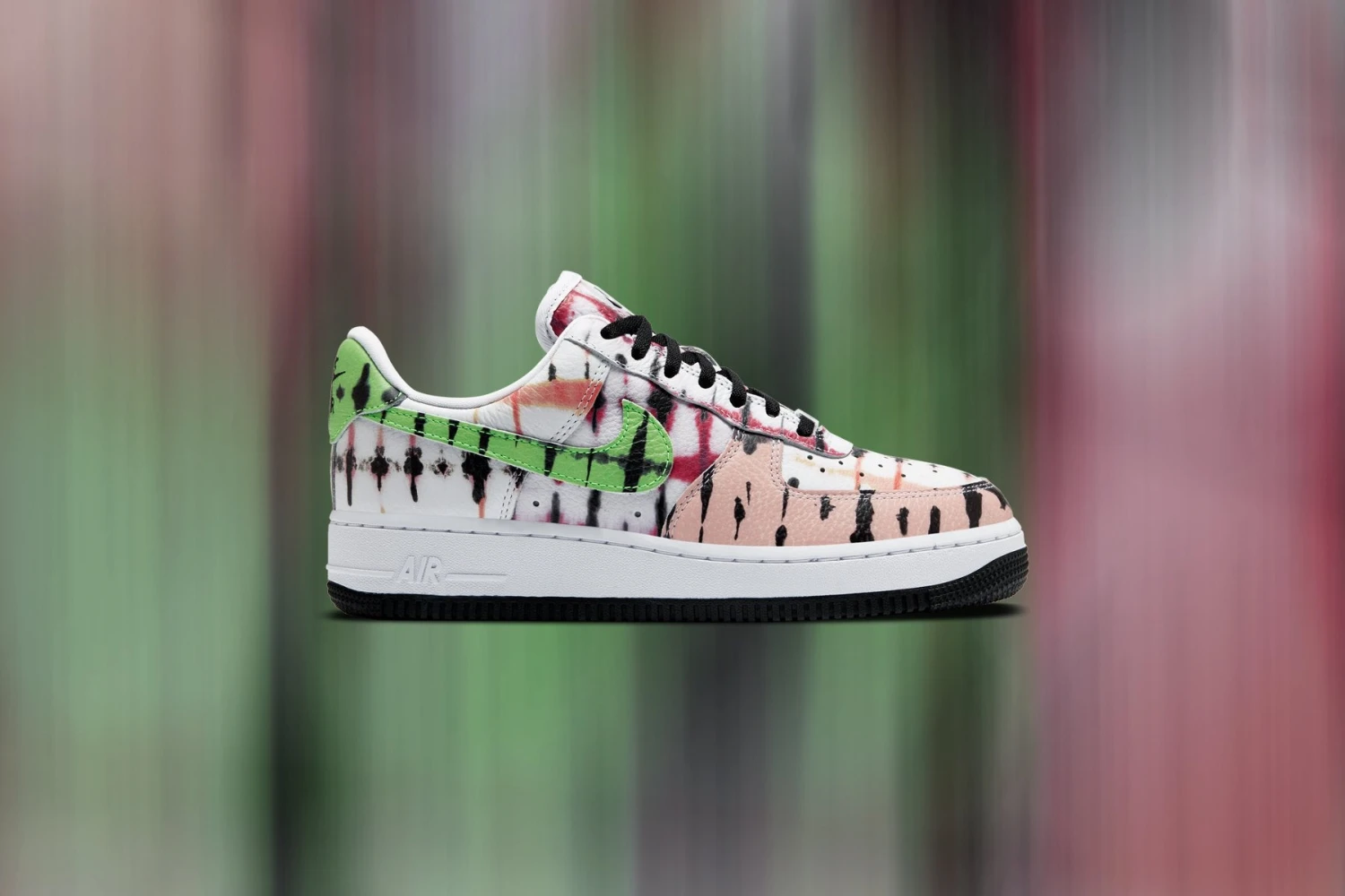 Nike Women's Air Force 1 Low "Black Tie Dye" - White/Green Strike 4 Nike Women's Air Force 1 Low "Black Tie Dye" - White/Green Strike - Image 2