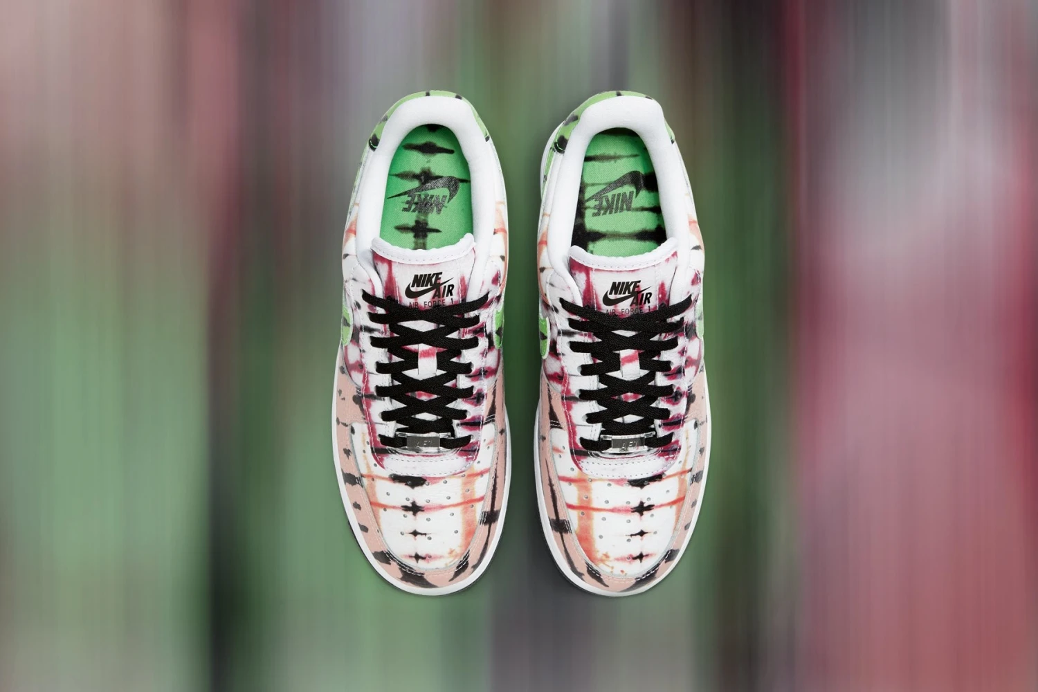 Nike Women's Air Force 1 Low "Black Tie Dye" - White/Green Strike 6 Nike Women's Air Force 1 Low "Black Tie Dye" - White/Green Strike - Image 4