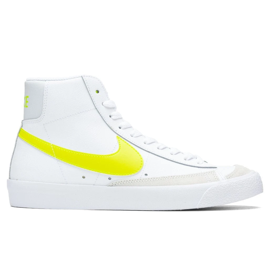 Nike Women's Blazer Mid '77 - White/Lemon Venom/Pure Platinum/Fossil 3 Nike Women's Blazer Mid '77 - White/Lemon Venom/Pure Platinum/Fossil