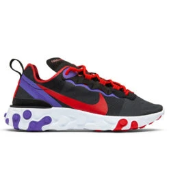 Nike Women's React Element 55 - Black/University Red/Psychic Purple