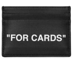 Calf Skin Quote Cardholder - Black/White