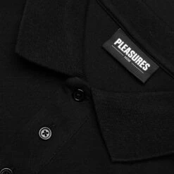 Pleasures Ribs Polo Shirt - Black 8 Pleasures Ribs Polo Shirt - Black -Feature Clothing pleasures ribs polo shirt black 3