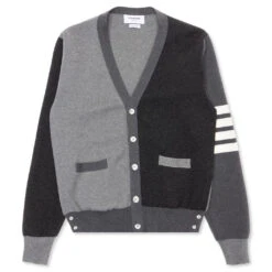 Milano Stitch V-Neck Cardigan - Grey