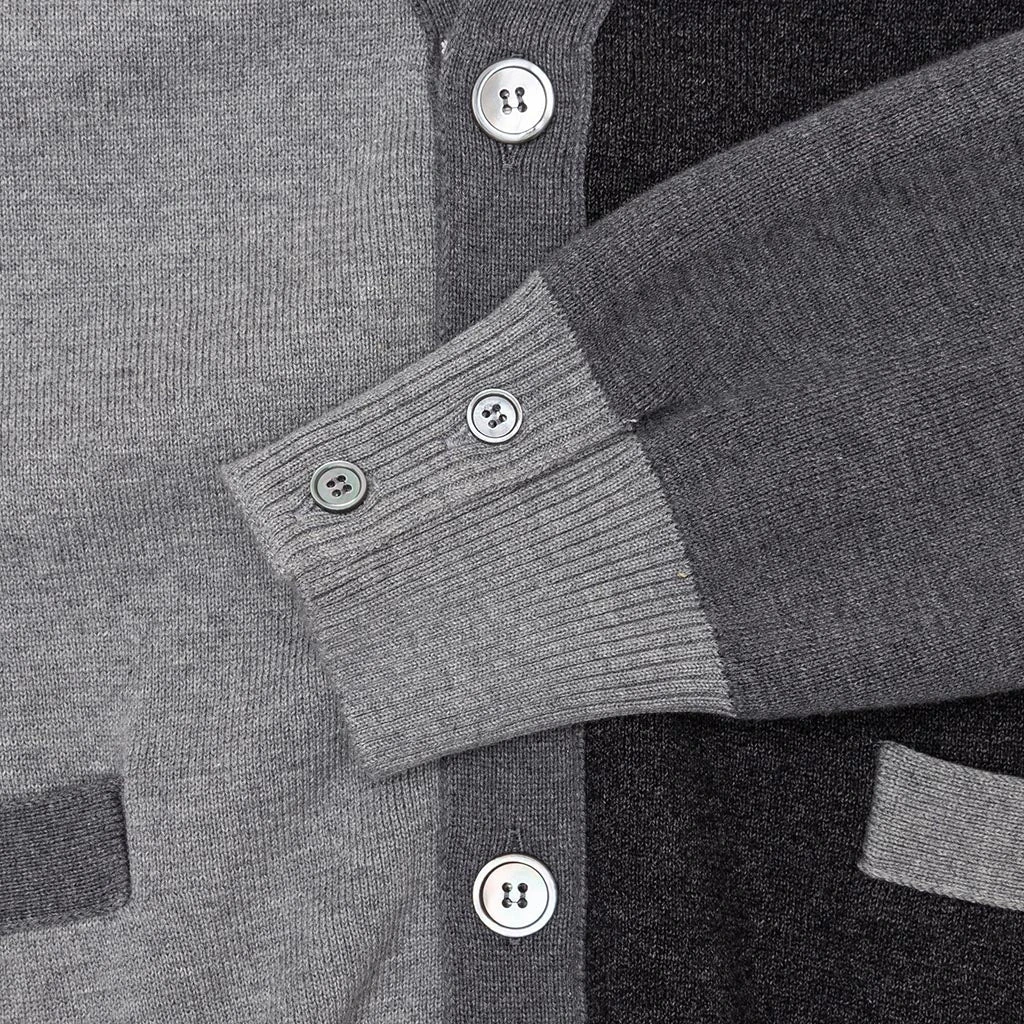 Milano Stitch V-Neck Cardigan - Grey 6 Milano Stitch V-Neck Cardigan - Grey - Image 4
